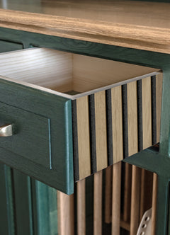 Slat Wood P&S Wallpaper in a room setting