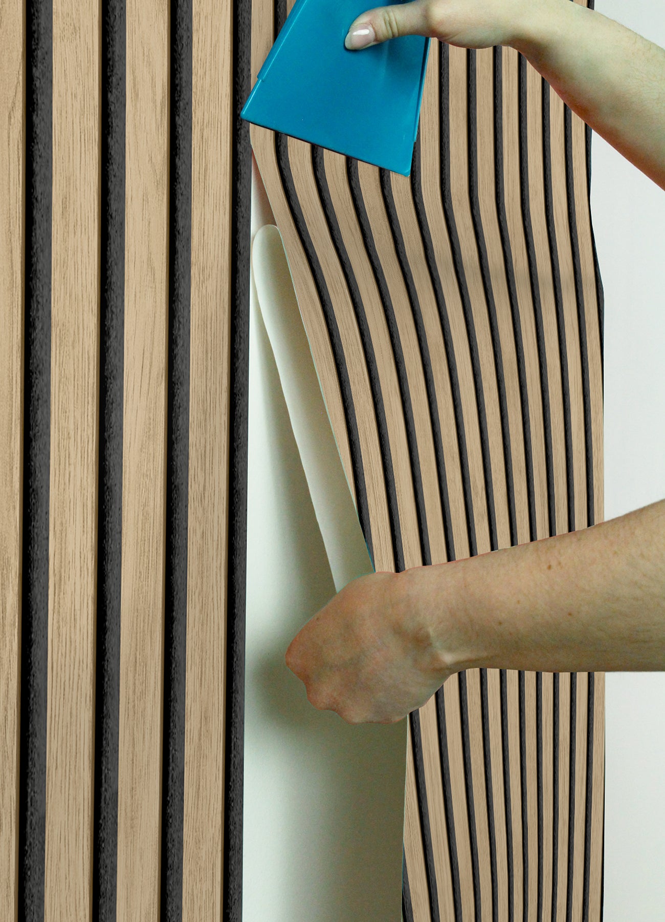 Slat Wood P&S Wallpaper - how to stick