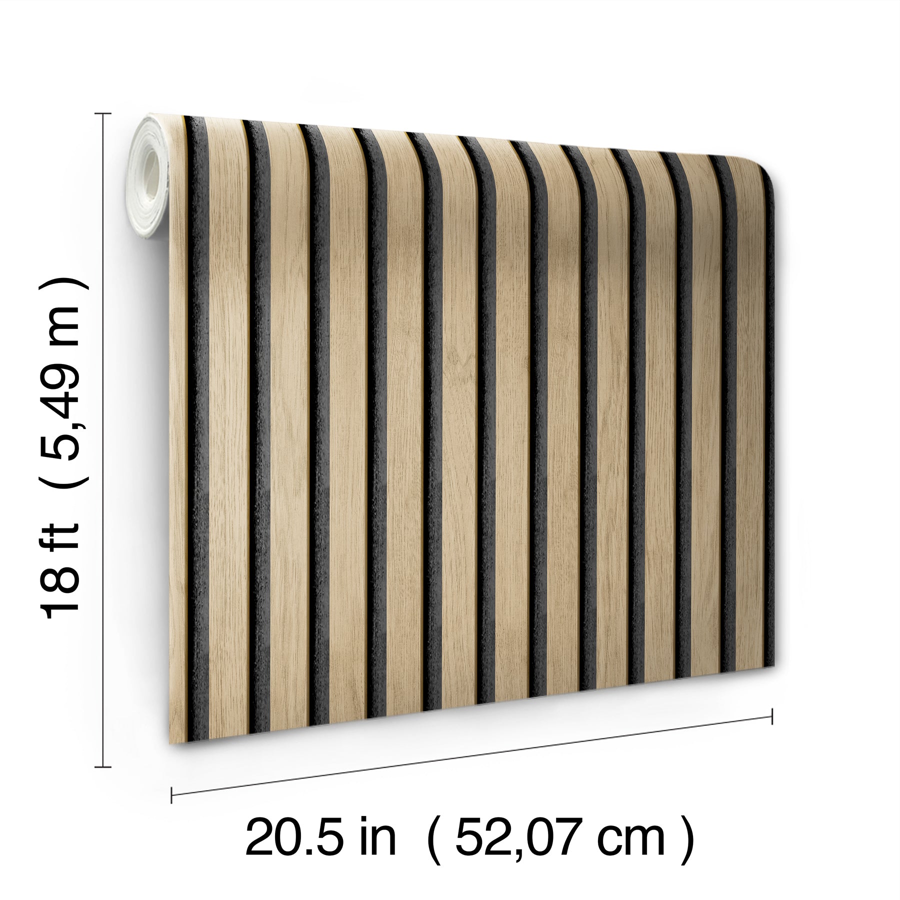 Slat Wood P&S Wallpaper - dimensions