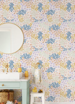 Floral Bunch Peel and Stick Wallpaper in a room setting