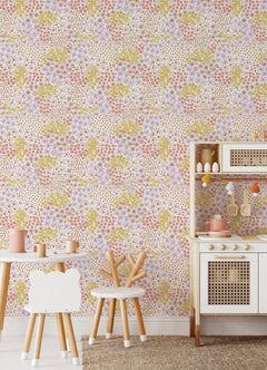Floral Bunch Peel and Stick Wallpaper in a room setting