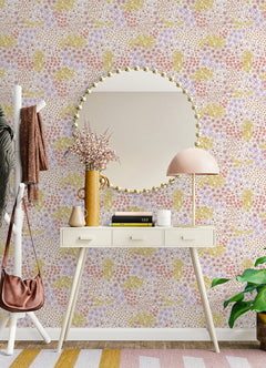 Floral Bunch Peel and Stick Wallpaper in a room setting
