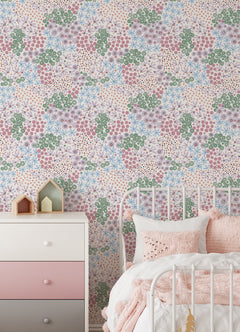 Floral Bunch Peel and Stick Wallpaper in a room setting