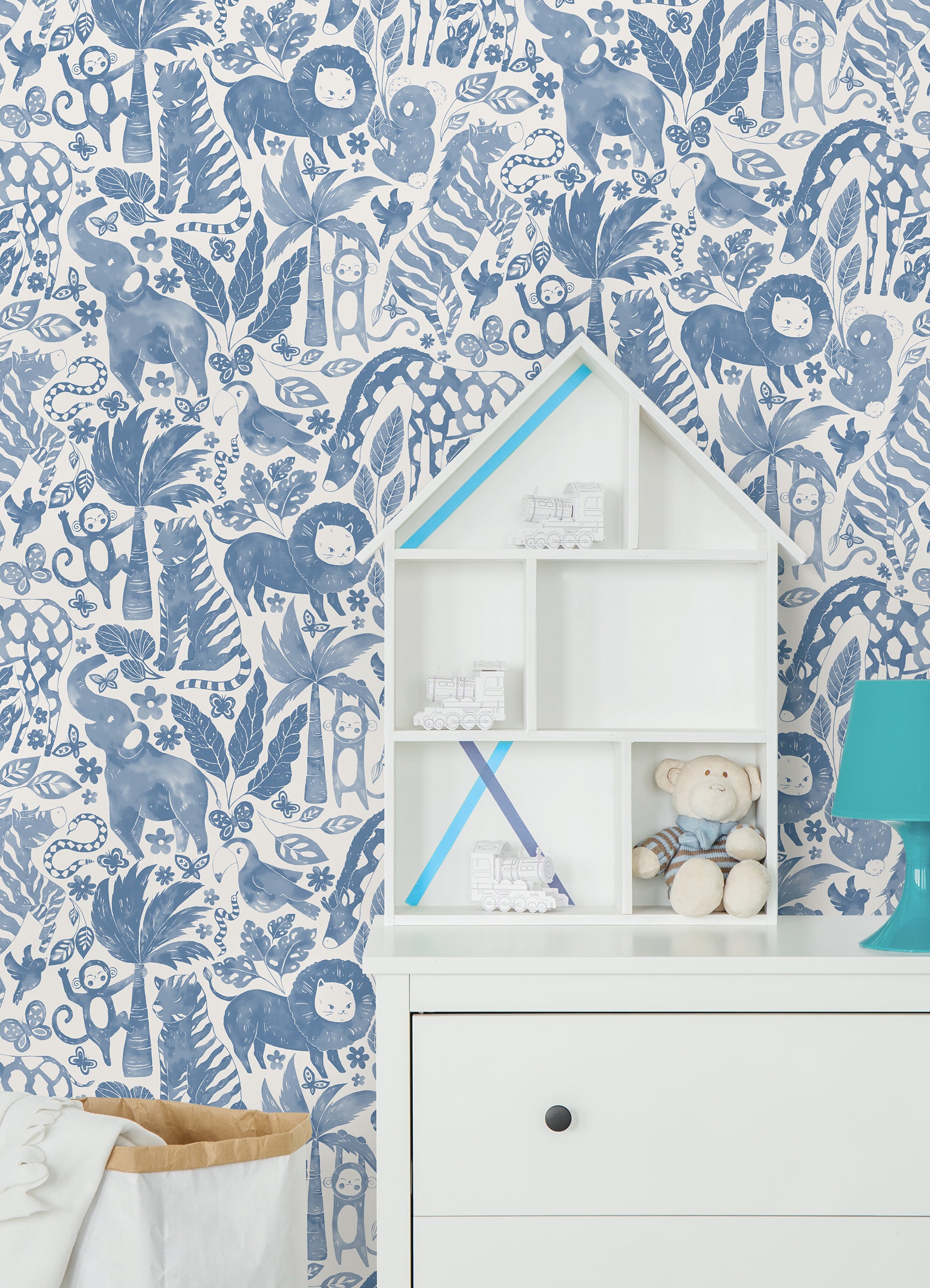 Sweet Safari Peel and Stick Wallpaper in a room setting