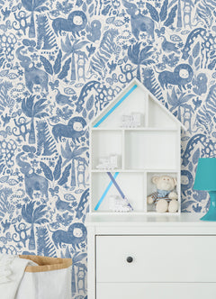 Sweet Safari Peel and Stick Wallpaper in a room setting