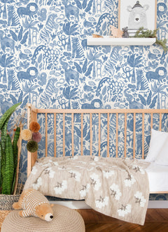 Sweet Safari Peel and Stick Wallpaper in a room setting