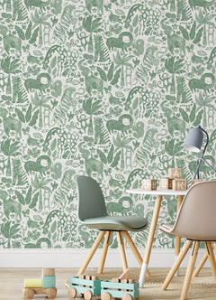 Sweet Safari Peel and Stick Wallpaper in a room setting