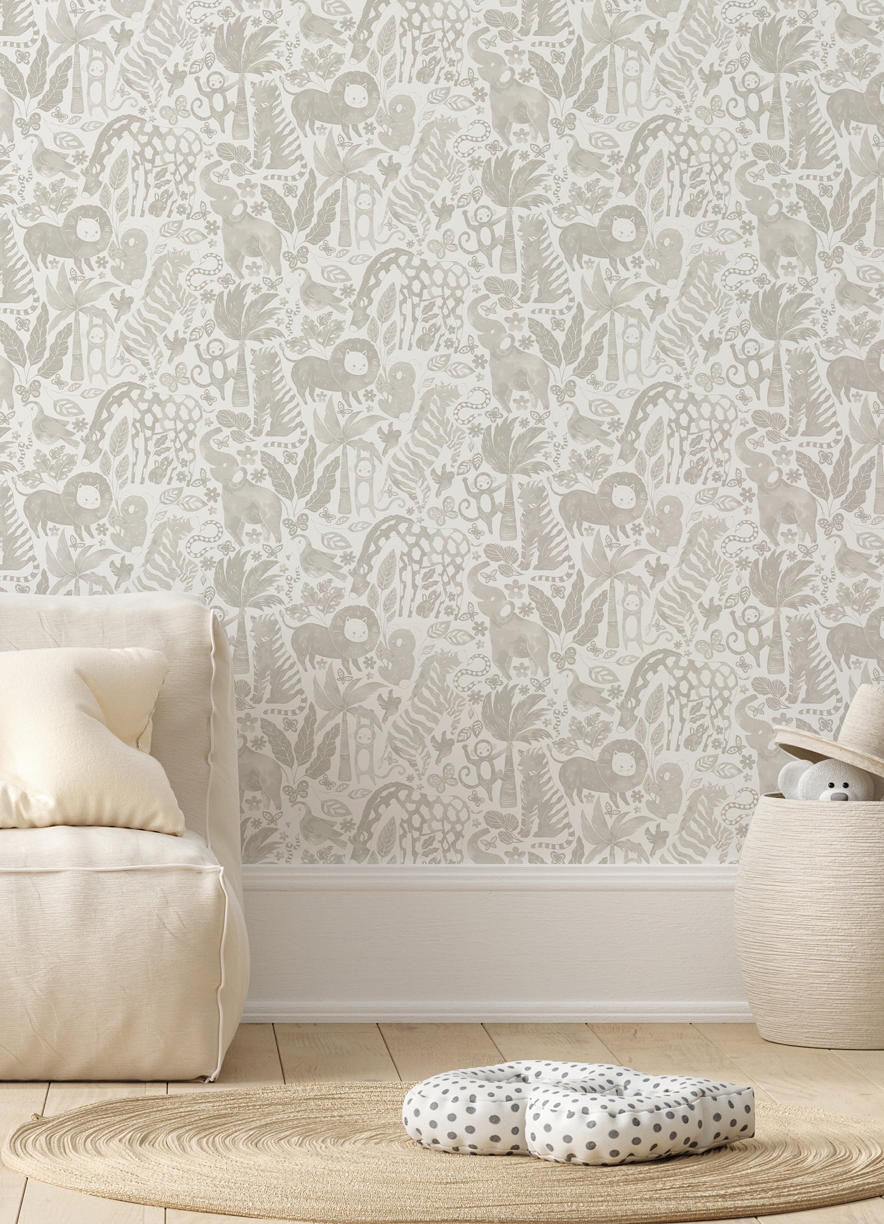 Sweet Safari P&S Wallpaper in a room setting