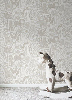 Sweet Safari P&S Wallpaper in a room setting