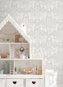 Unicorn Stamp Peel and Stick Wallpaper in a room setting