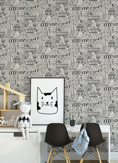 Oui Paris Peel and Stick Wallpaper in a room setting