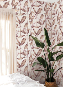 Banana Leaf Peel and Stick Wallpaper in a room setting