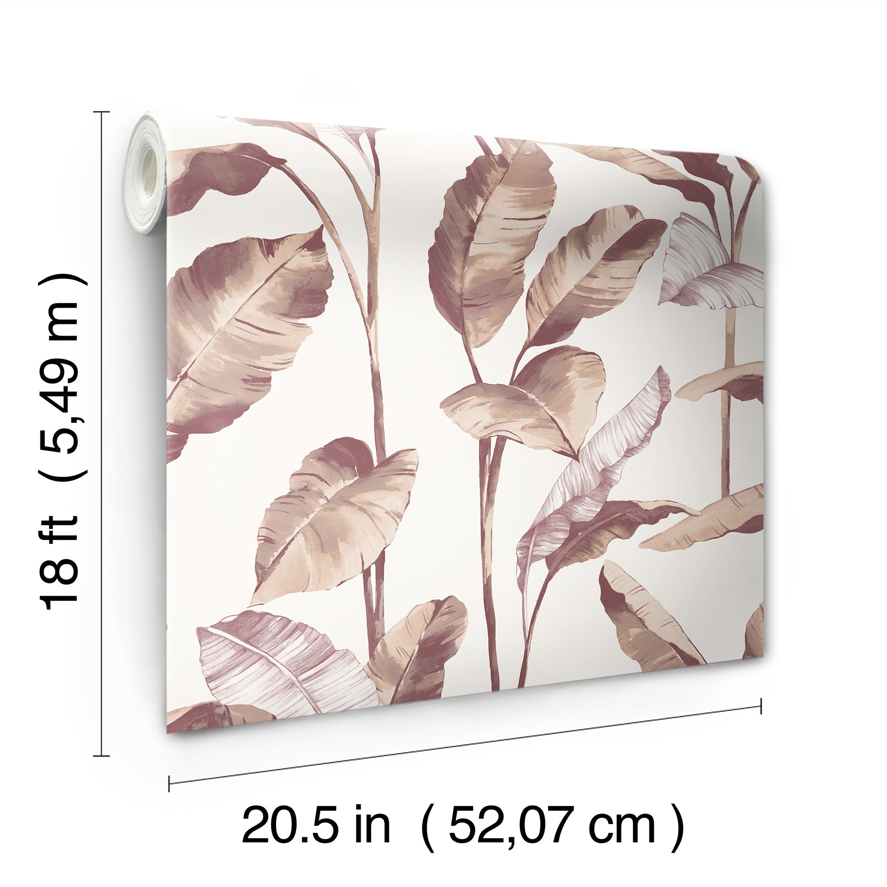Banana Leaf Peel and Stick Wallpaper - dimensions