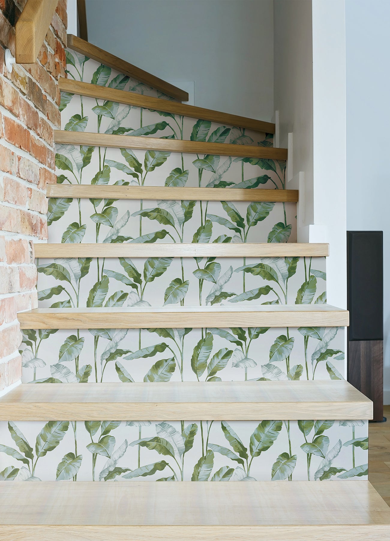 Banana Leaf Peel and Stick Wallpaper in a room setting