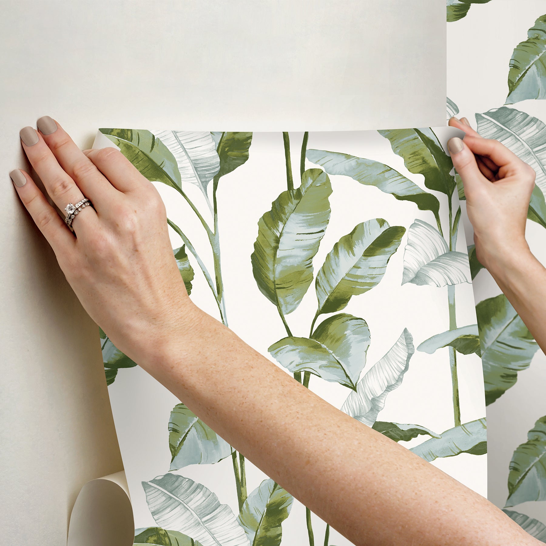 Banana Leaf Peel and Stick Wallpaper - how to stick