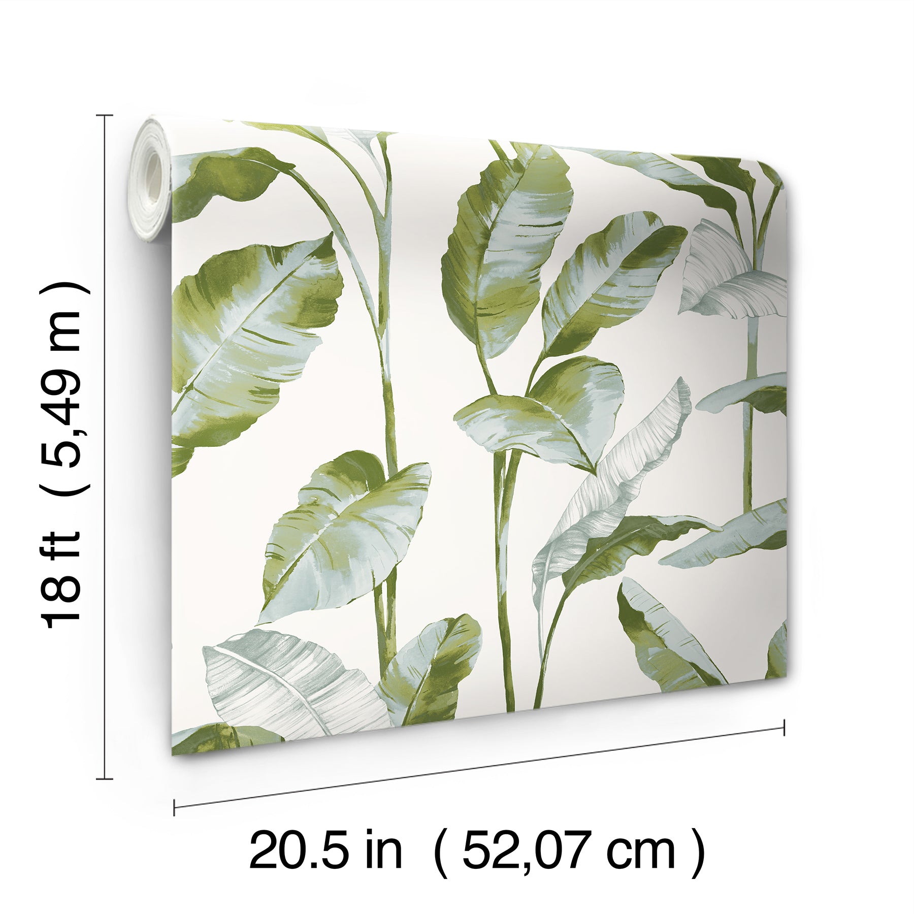 Banana Leaf Peel and Stick Wallpaper - dimensions