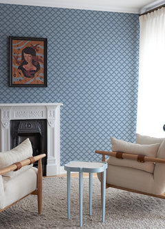 Deco Wave Peel and Stick Wallpaper in a room setting