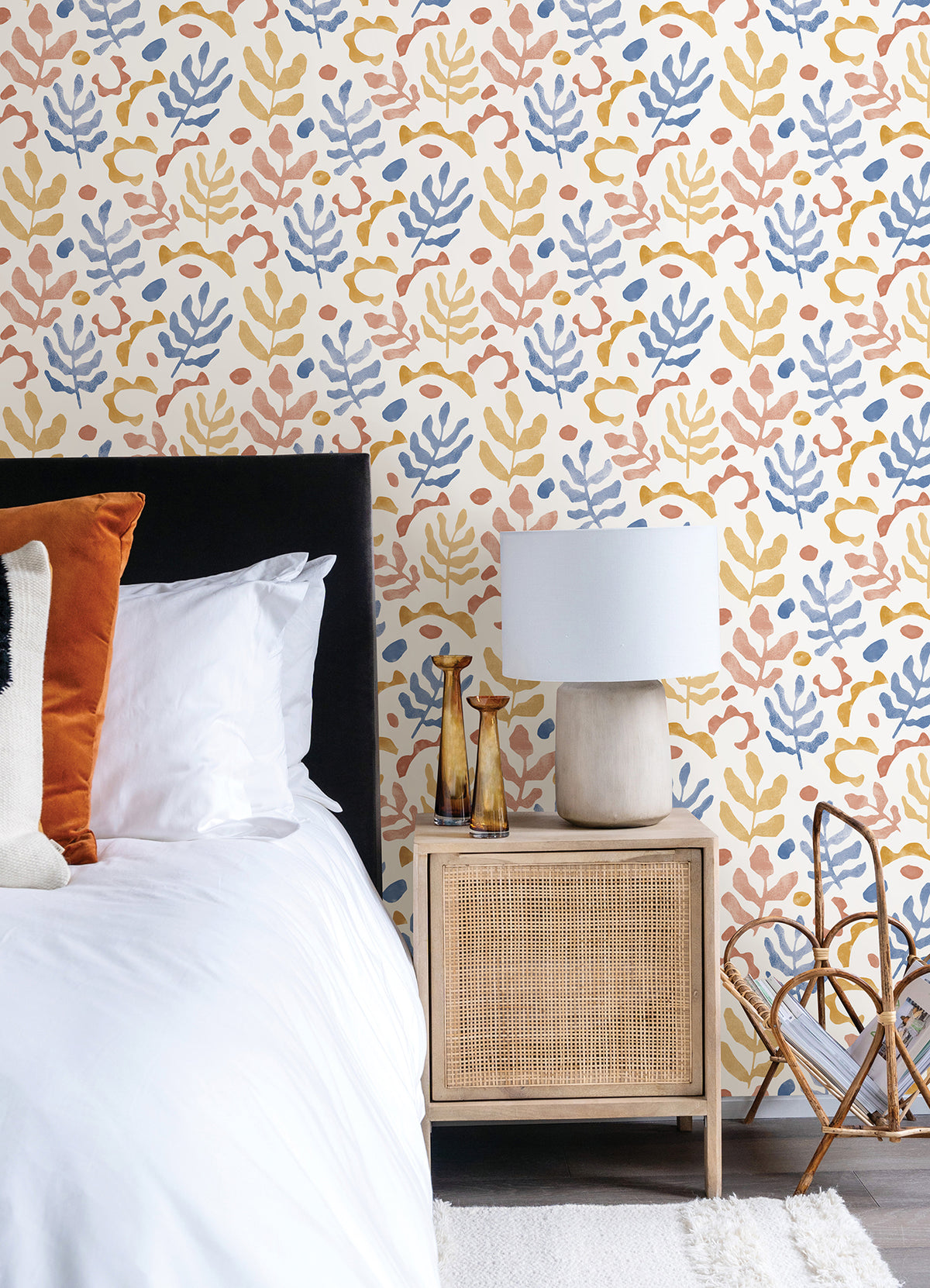 Mira Peel and Stick Wallpaper in a room setting