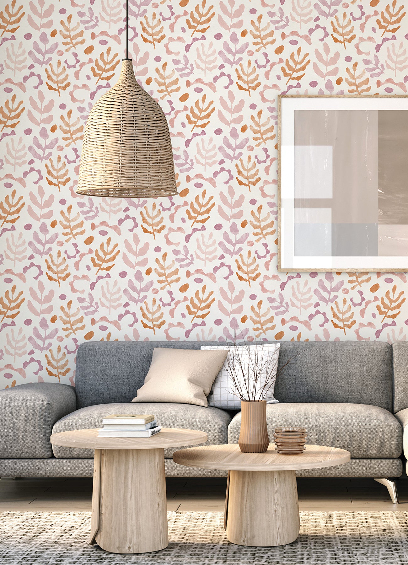 Mira Peel and Stick Wallpaper in a room setting