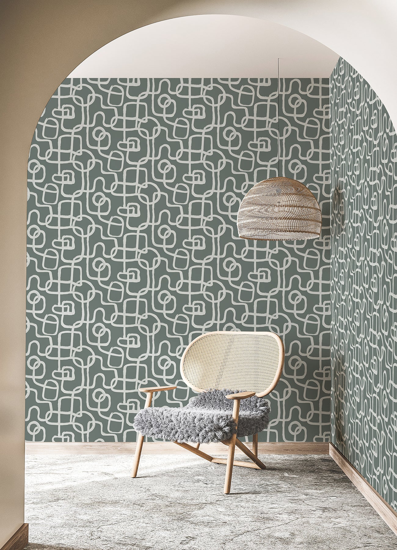 Niko Peel and Stick Wallpaper in a room setting