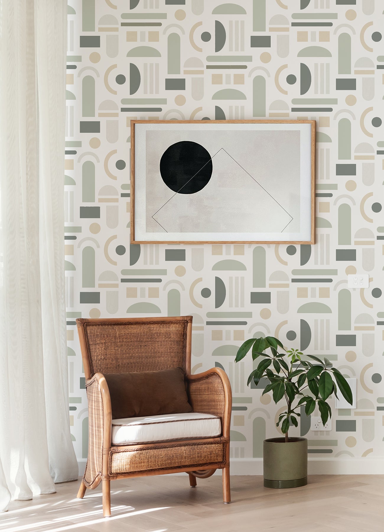 Wiles P&S Wallpaper in a room setting
