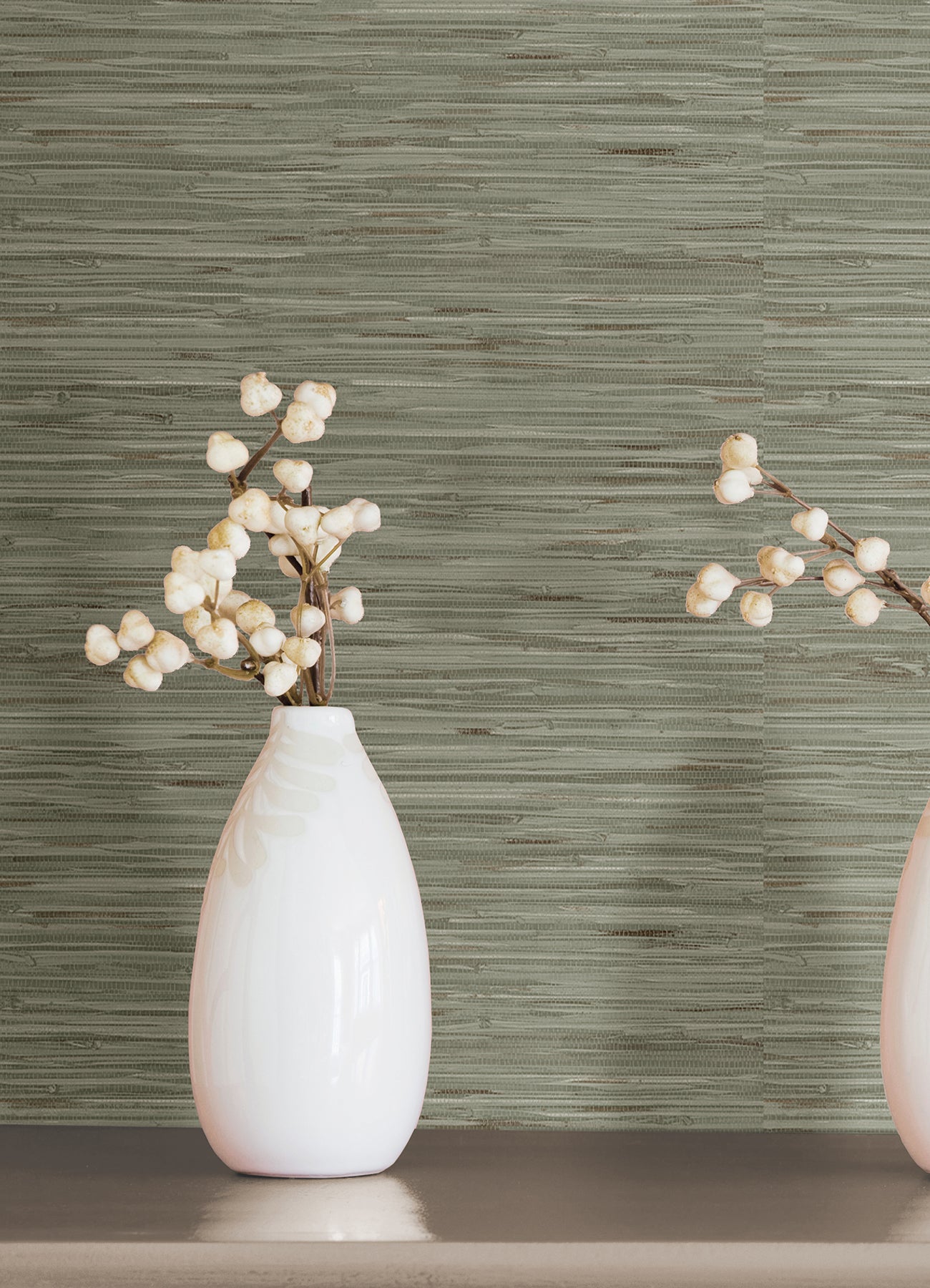 Grassweave P&S Wallpaper in a room setting
