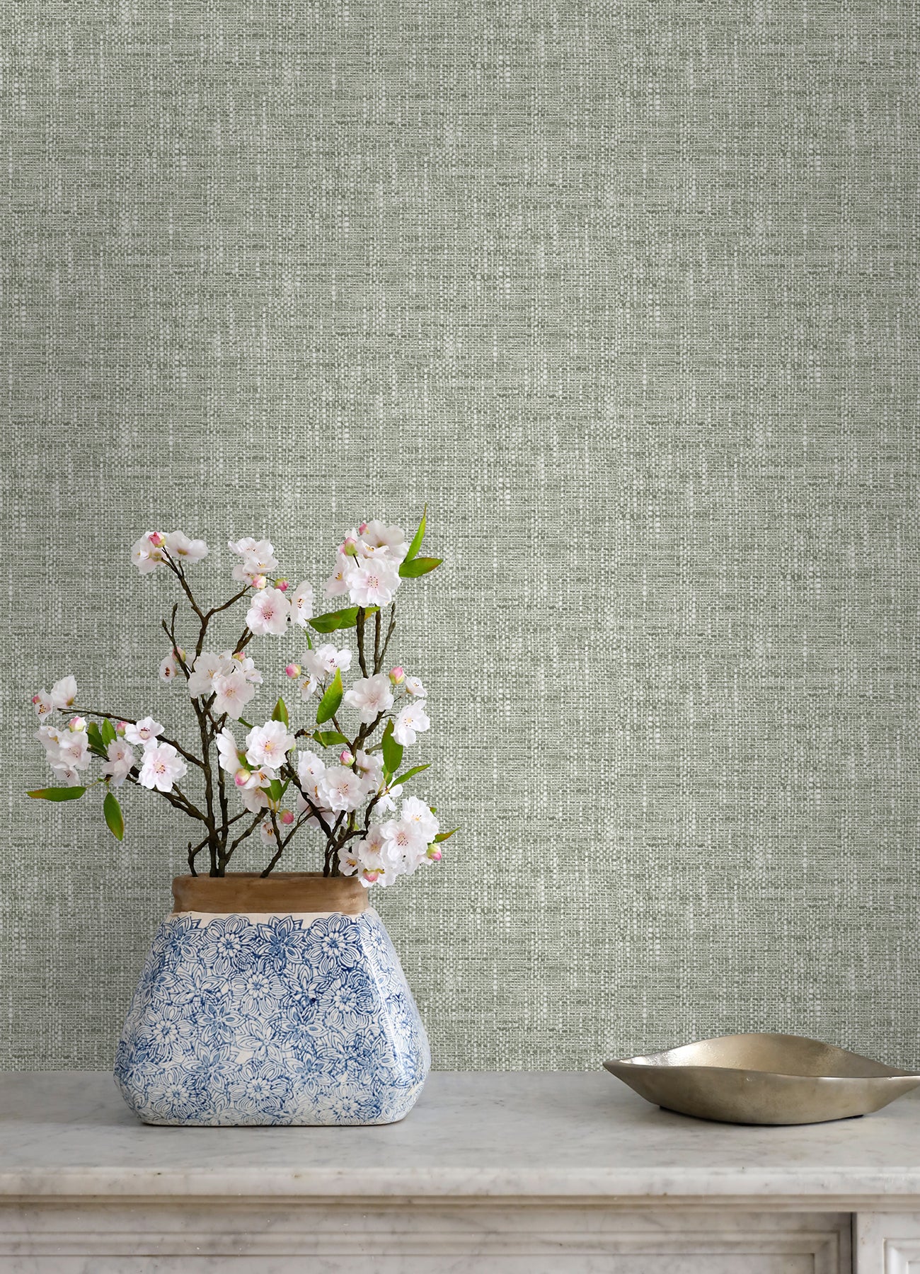 Poplin P&S Wallpaper in a room setting