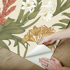 Blooming Villa Peel and Stick Wallpaper - how to peel