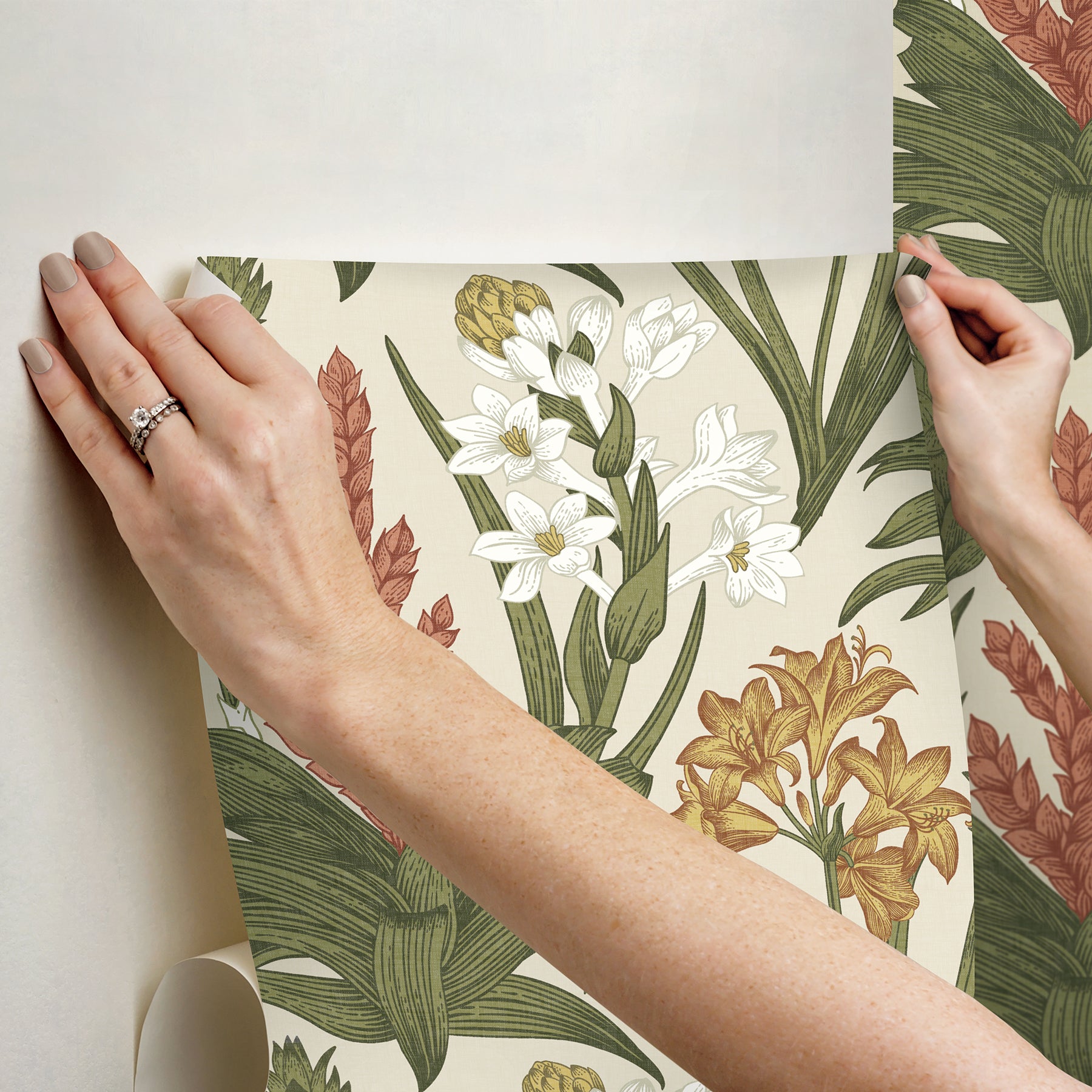 Blooming Villa Peel and Stick Wallpaper - how to stick
