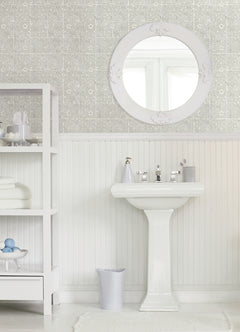 Provincial Tile Peel and Stick Wallpaper in a room setting
