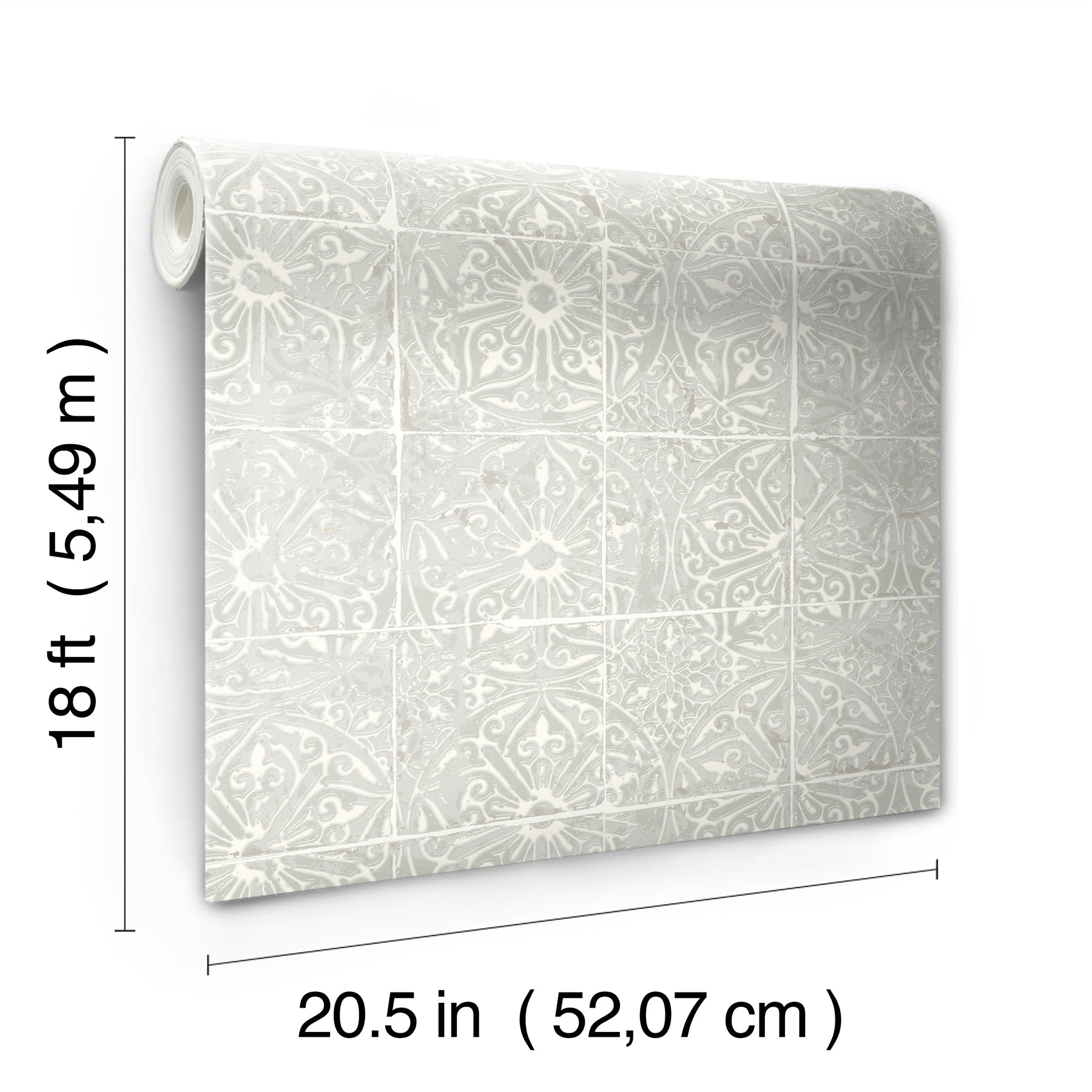 Provincial Tile Peel and Stick Wallpaper - dimensions