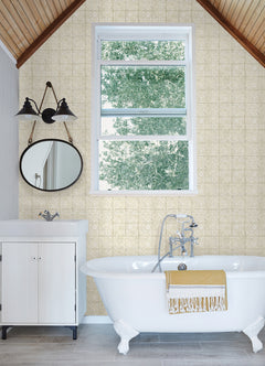 Provincial Tile Peel and Stick Wallpaper in a room setting