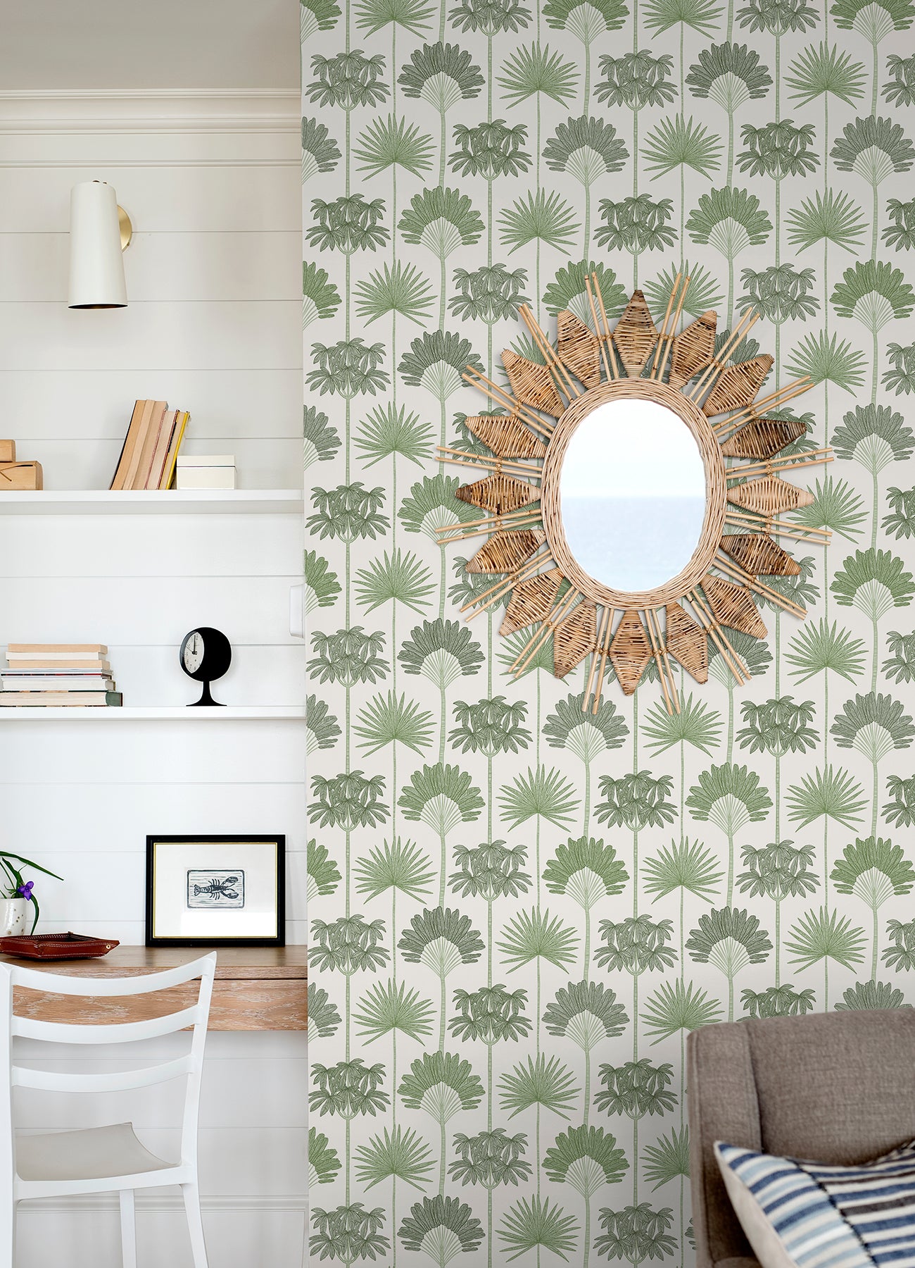 Kentia Peel and Stick Wallpaper in a room setting
