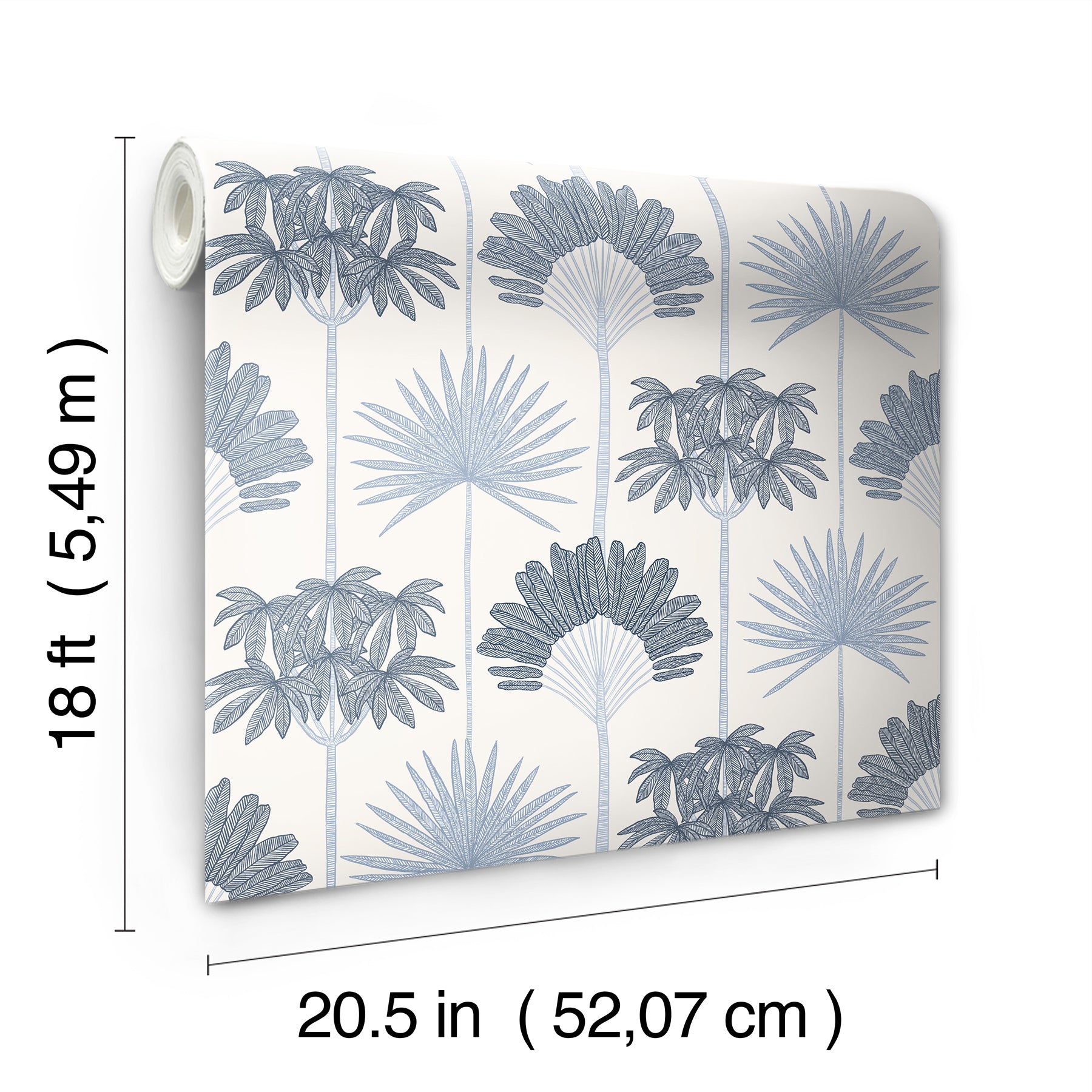 Kentia Peel and Stick Wallpaper - dimensions