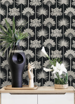 Kentia Peel and Stick Wallpaper in a room setting