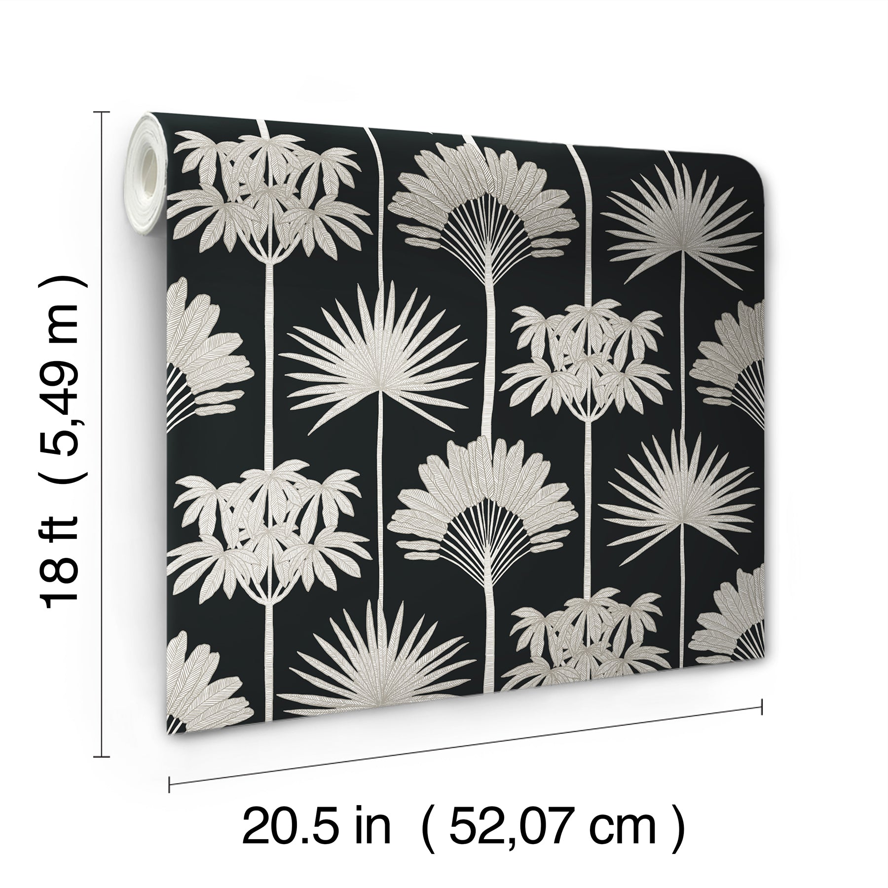 Kentia Peel and Stick Wallpaper - dimensions