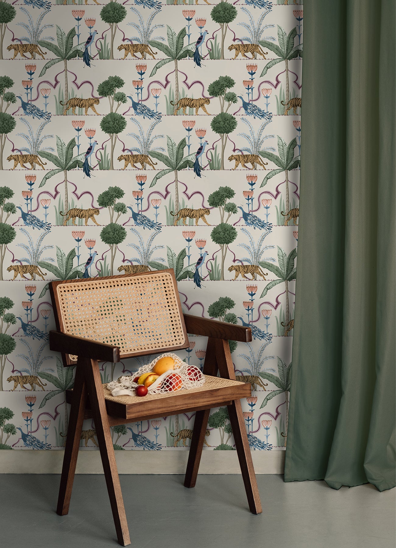 Laos P&S Wallpaper in a room setting