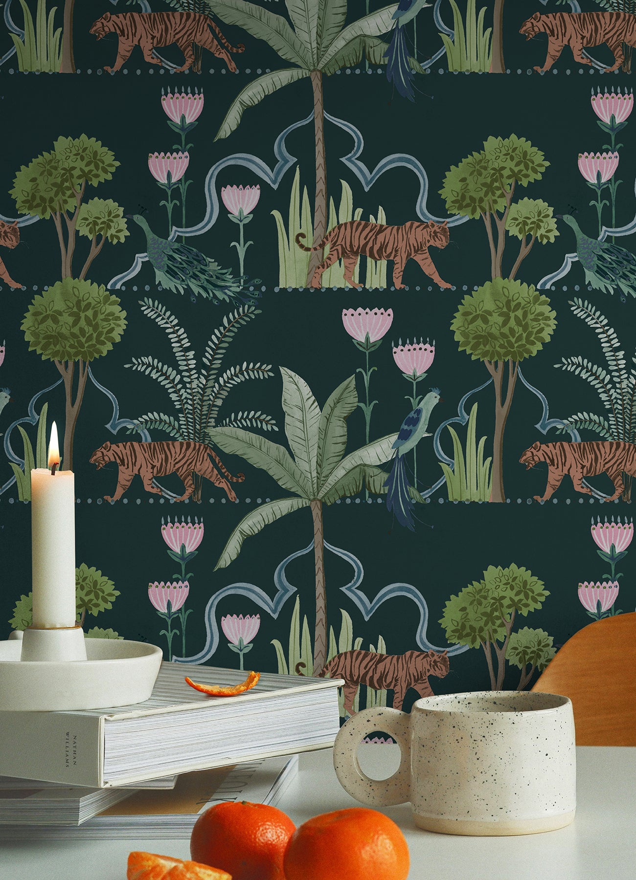 Laos P&S Wallpaper in a room setting