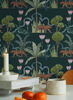 Laos P&S Wallpaper in a room setting