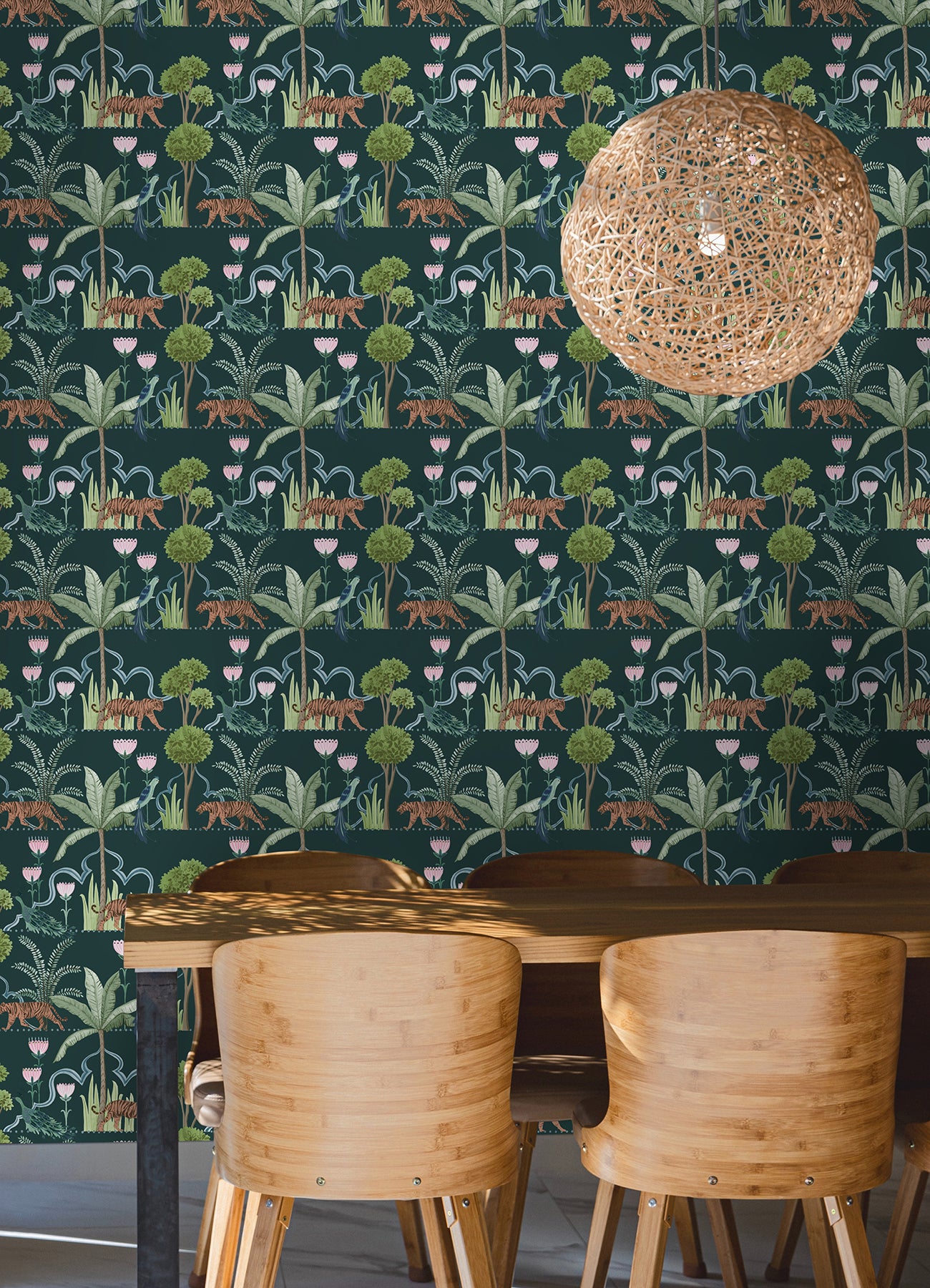 Laos P&S Wallpaper in a room setting