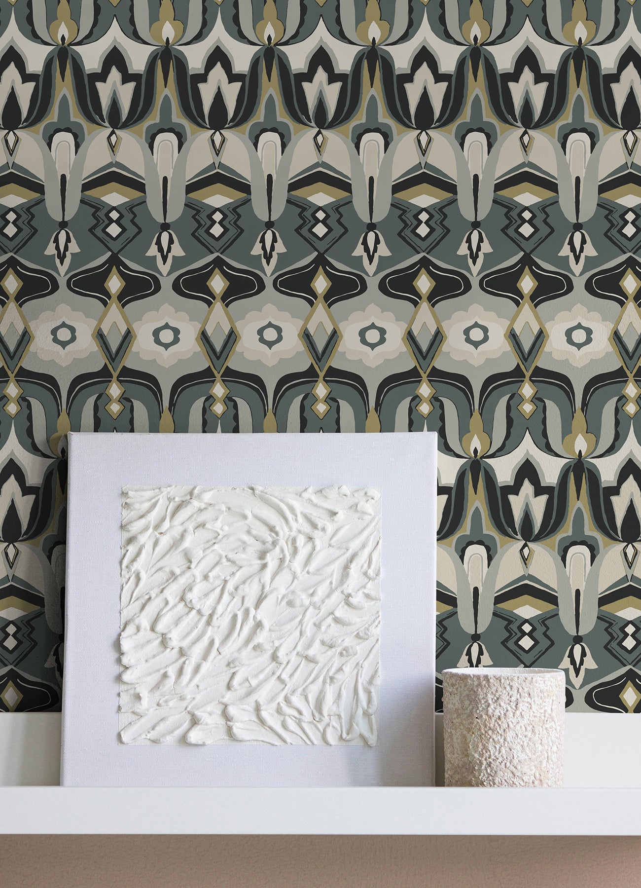 Akira Peel and Stick Wallpaper in a room setting