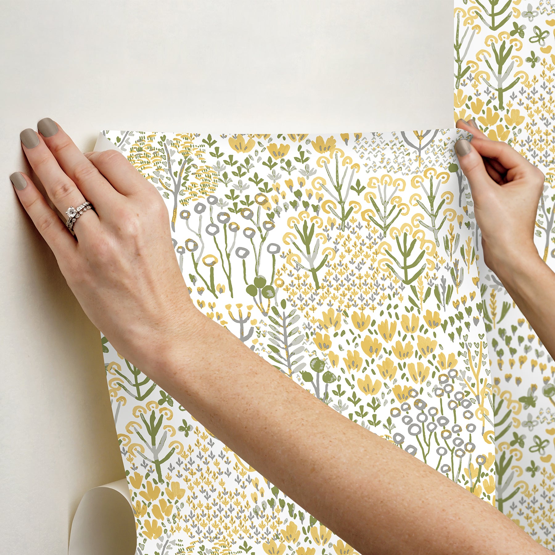 Flower Parade Peel and Stick Wallpaper - how to stick