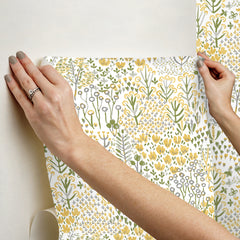 Flower Parade Peel and Stick Wallpaper - how to stick