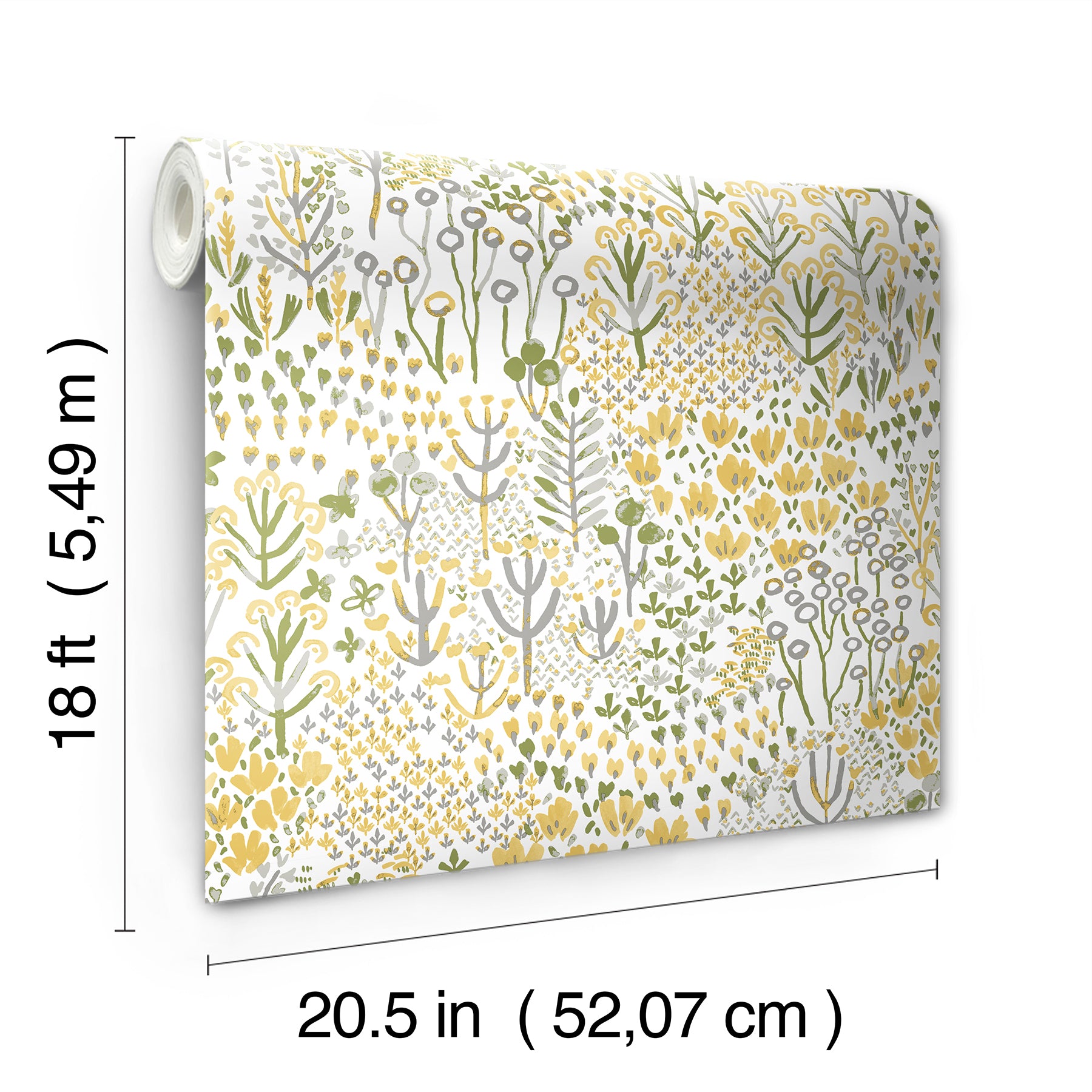 Flower Parade Peel and Stick Wallpaper - dimensions