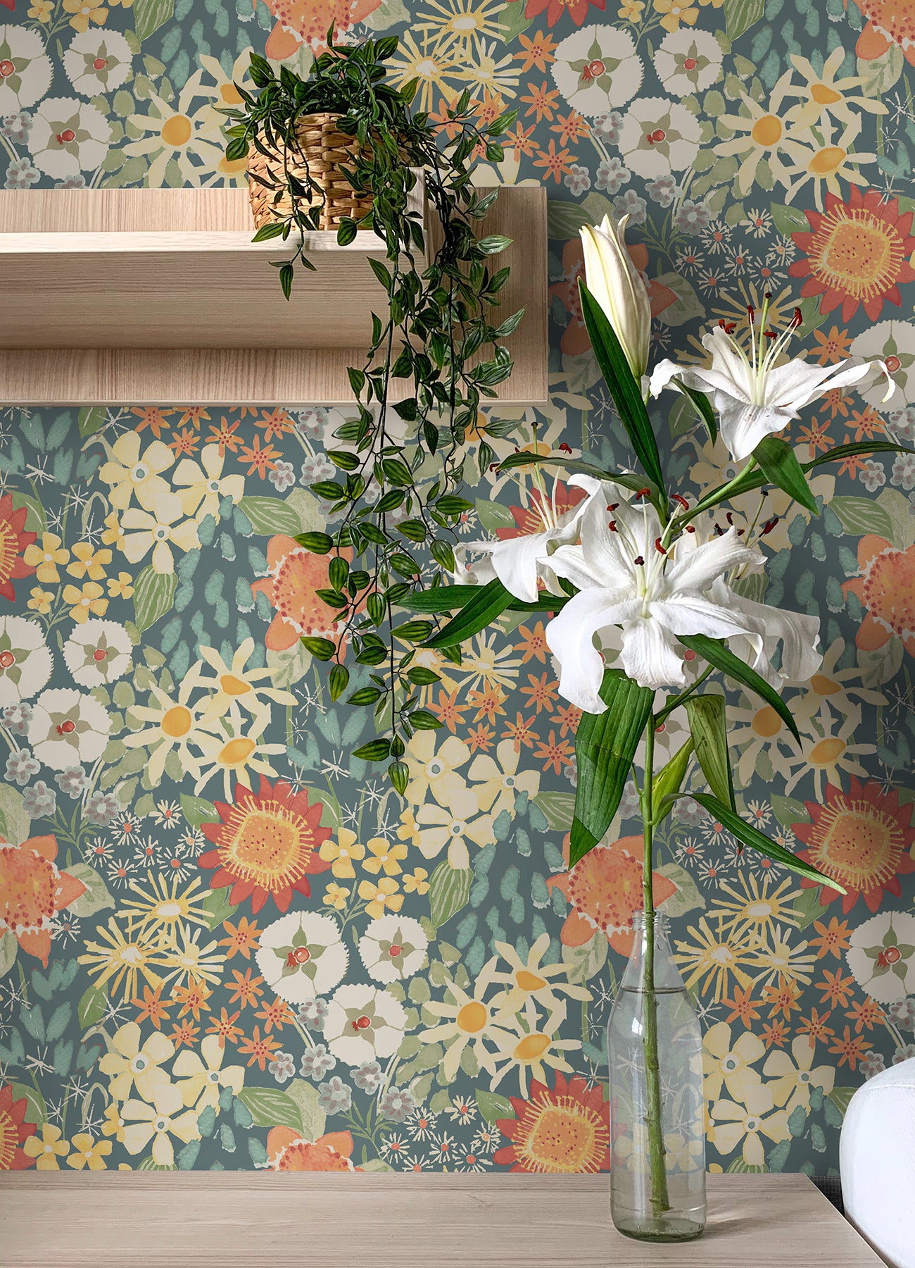 Sadie P&S Wallpaper in a room setting