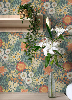 Sadie P&S Wallpaper in a room setting