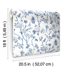 Chinoiserie Garden Peel and Stick Wallpaper - dimensions