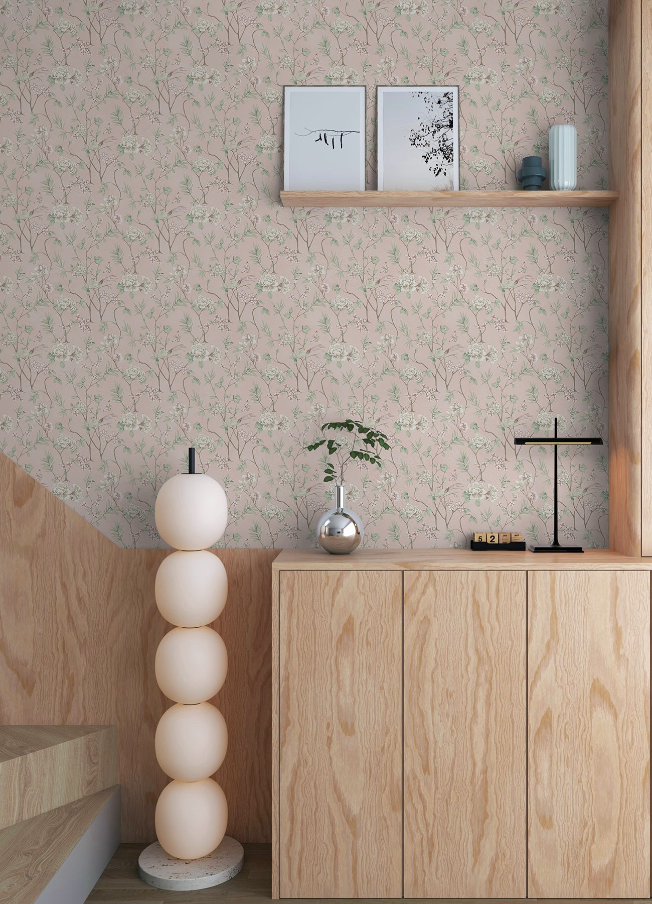 Chinoiserie Garden P&S Wallpaper in a room setting