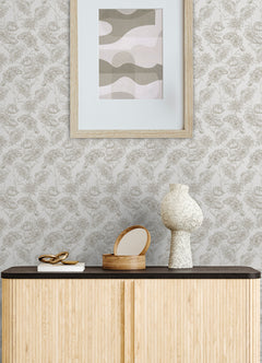 Gilded Floral Peel and Stick Wallpaper in a room setting