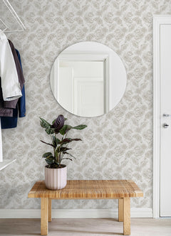Gilded Floral Peel and Stick Wallpaper in a room setting